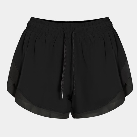 HALARA Drawstring Contrast Flowy Mesh 2-in-1 Shorts Small, Black - Picture 1 of 2
